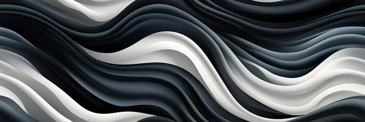 wavy abstract pattern texture with black and white waves lines on monochrome background