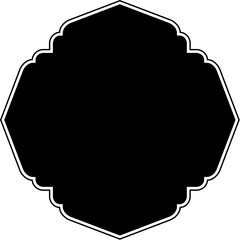Islamic Amblem Design Glyph with outline Black Filled silhouettes Design pictogram symbol visual illustration