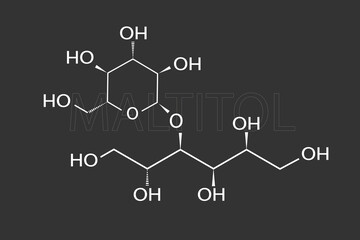 Maltitol molecular skeletal chemical formula