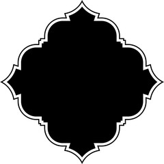 Islamic Amblem Design Glyph with outline Black Filled silhouettes Design pictogram symbol visual illustration