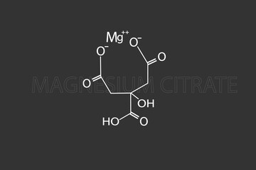 Magnesium citrate molecular skeletal chemical formula