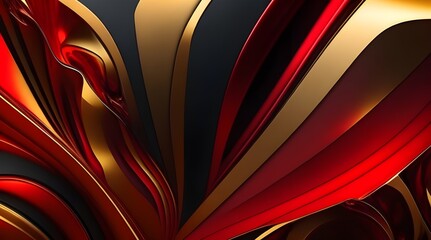 3d rendering of abstract metallic wavy background. Futuristic technology style.