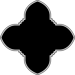 Islamic Amblem Design Glyph with outline Black Filled silhouettes Design pictogram symbol visual illustration