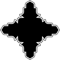 Islamic Amblem Design Glyph with outline Black Filled silhouettes Design pictogram symbol visual illustration