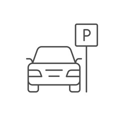 Car parking line outline icon