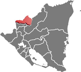 NUEVA SEGOVIA DEPARTMENT MAP PROVINCE OF NICARAGUA 3D ISOMETRIC MAP