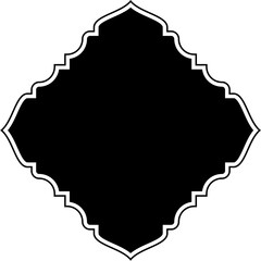 Obraz premium Islamic Amblem Design Glyph with outline Black Filled silhouettes Design pictogram symbol visual illustration