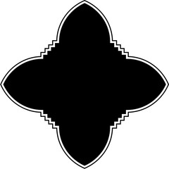 Islamic Amblem Design Glyph with outline Black Filled silhouettes Design pictogram symbol visual illustration