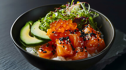 Delicious Food Bowl, Poke Bowl, Healthy Bowl, Artificial Intelligence
