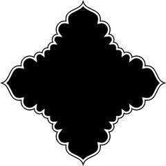 Islamic Amblem Design Glyph with outline Black Filled silhouettes Design pictogram symbol visual illustration