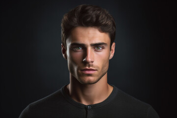Obraz premium Studio shot of a serious handsome man