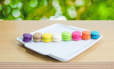 macaroon  on white dish