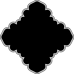 Islamic Amblem Design Glyph with outline Black Filled silhouettes Design pictogram symbol visual illustration