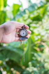 Black Silver pocket clock