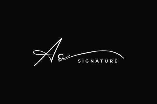 AO initials Handwriting signature logo. AO Hand drawn Calligraphy lettering Vector. AO letter real estate, beauty, photography letter logo design.