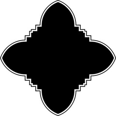 Islamic Amblem Design Glyph with outline Black Filled silhouettes Design pictogram symbol visual illustration