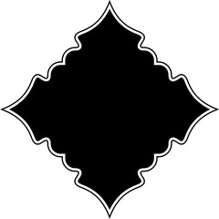 Islamic Amblem Design Glyph with outline Black Filled silhouettes Design pictogram symbol visual illustration