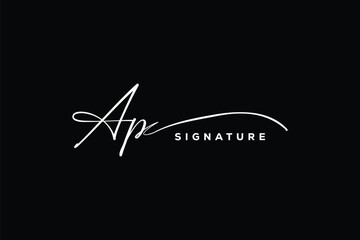 AP initials Handwriting signature logo. AP Hand drawn Calligraphy lettering Vector. AP letter real estate, beauty, photography letter logo design.