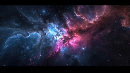 Nebula and galaxies in space