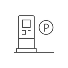 Parking machine line outline icon