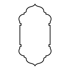 Islamic Vertical Frame Design Thin Line Black stroke silhouettes Design pictogram symbol visual illustration