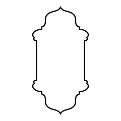 Islamic Vertical Frame Design Thin Line Black stroke silhouettes Design pictogram symbol visual illustration