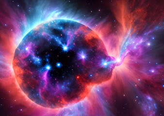 Space colorful in purple shades background with realistic shining stars infinite universe,Generative AI	