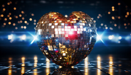 Fototapeta premium a disco ball shaped like a heart
