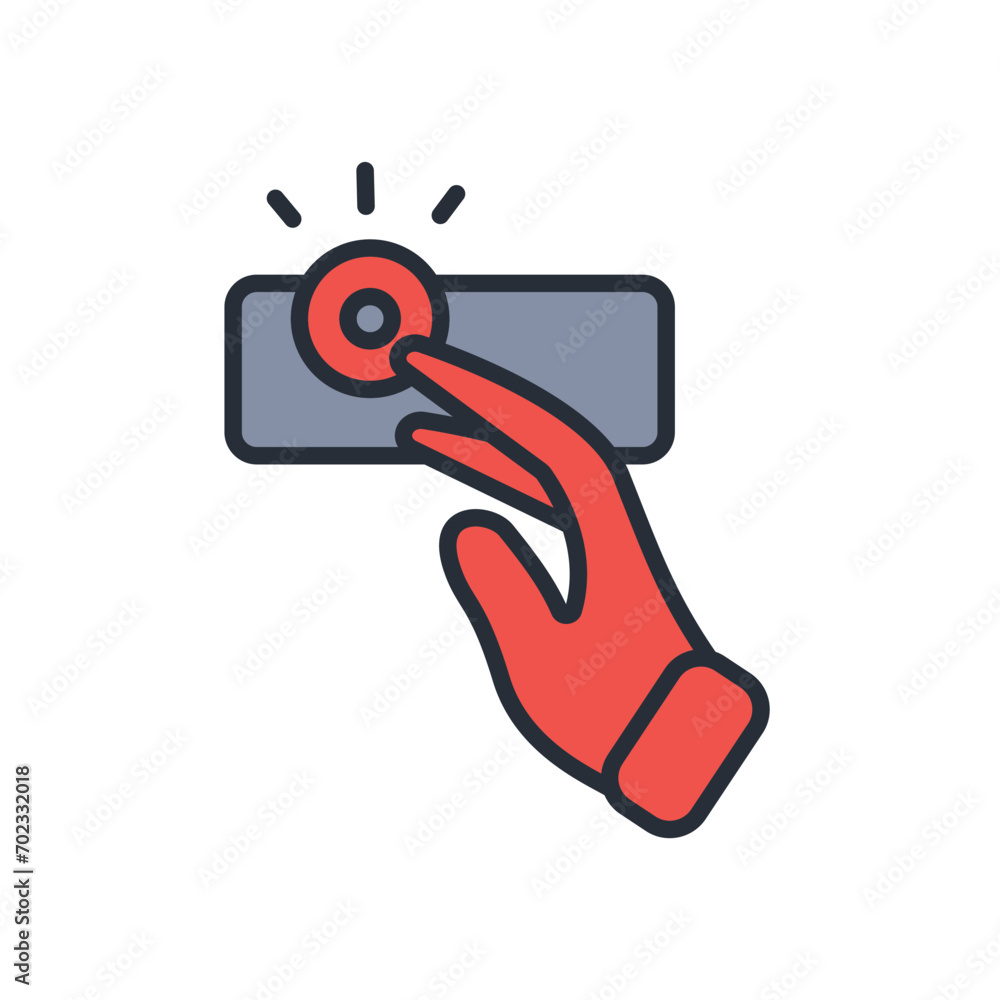 Poster button icon. vector.editable stroke.linear style sign for use web design,logo.symbol illustration.