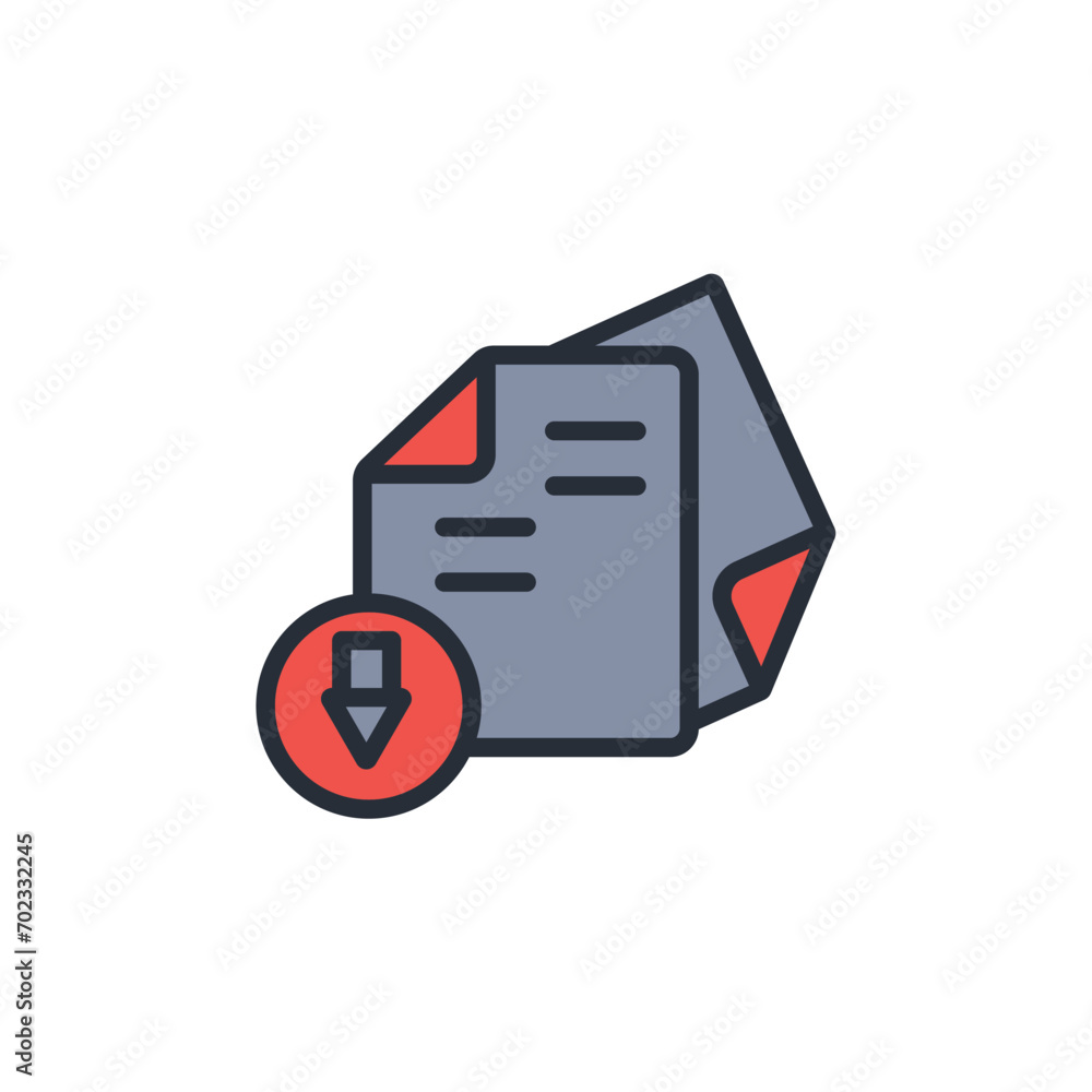 Poster document icon. vector.editable stroke.linear style sign for use web design,logo.symbol illustration.