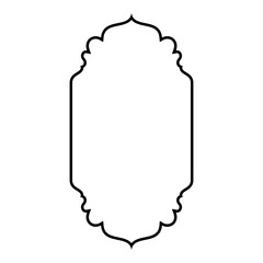 Islamic Vertical Frame Design Thin Line Black stroke silhouettes Design pictogram symbol visual illustration