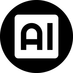 Obraz premium AI, chat gpt black icon. Artificial intelligence symbol