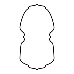 Islamic Vertical Frame Design Thin Line Black stroke silhouettes Design pictogram symbol visual illustration