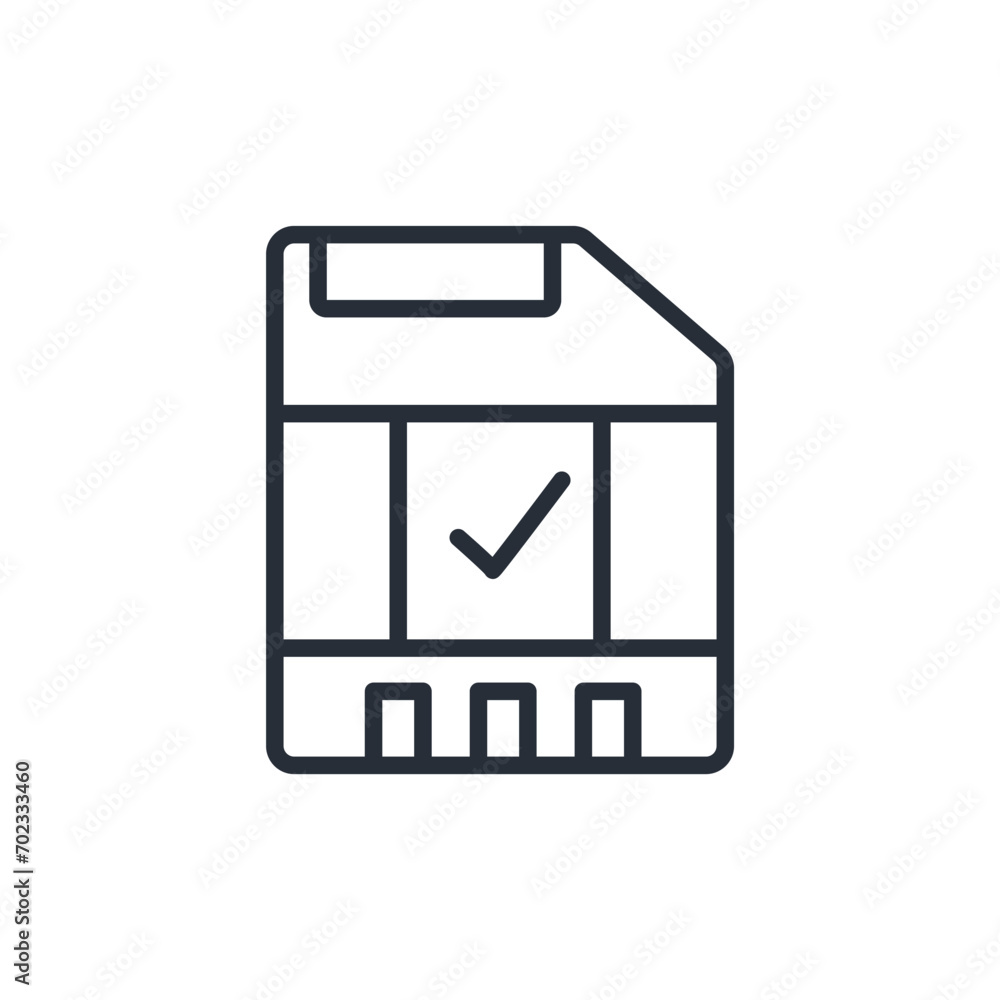 Poster disc save icon. vector.editable stroke.linear style sign for use web design,logo.symbol illustration