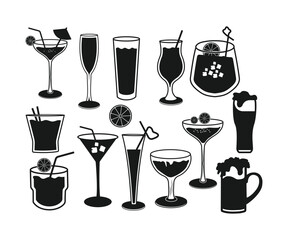 Cocktails, Cocktail Party, Cocktail Clipart Design, Drinks, Alcohol Drinks, Wine Glass,