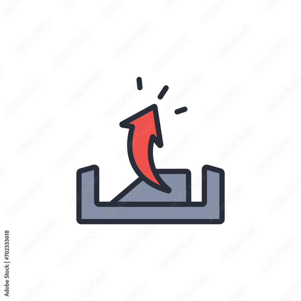 Poster upload icon. vector.editable stroke.linear style sign for use web design,logo.symbol illustration.