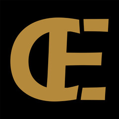 CE letter branding logo design with a leaf..
