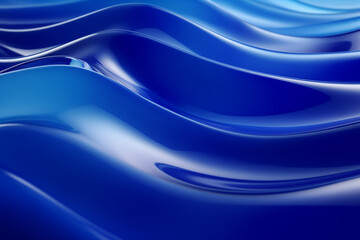glossy blue liquid oil paint opaque, surface waves