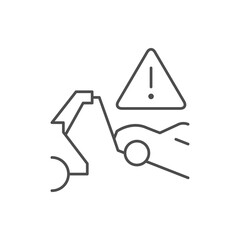 Car evacuation line outline icon