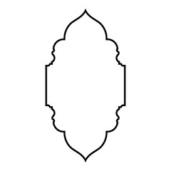 Islamic Vertical Frame Design Thin Line Black stroke silhouettes Design pictogram symbol visual illustration