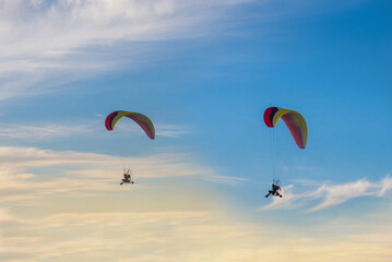  Paraglider is flying in the sky