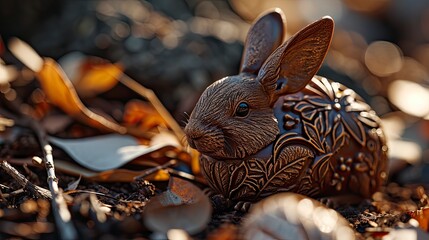 Obraz premium Australian Milk Chocolate Bilby Easter Egg, Background HD, Illustrations