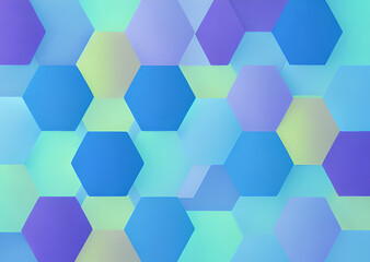 Multicolored patterns with repeating hexagonal mosaics hexagons mosaic background design Modern technology geometric ,Generative AI	