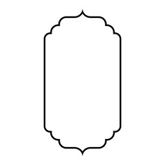 Islamic Vertical Frame Design Thin Line Black stroke silhouettes Design pictogram symbol visual illustration
