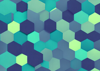 Multicolored patterns with repeating hexagonal mosaics hexagons mosaic background design Modern technology geometric ,Generative AI	
