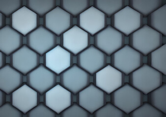 Naklejka premium Multicolored patterns with repeating hexagonal mosaics hexagons mosaic background design Modern technology geometric ,Generative AI 