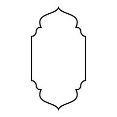 Islamic Vertical Frame Design Thin Line Black stroke silhouettes Design pictogram symbol visual illustration