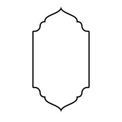 Islamic Vertical Frame Design Thin Line Black stroke silhouettes Design pictogram symbol visual illustration