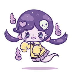 cute female school girl ghost Vectors & Illustrations