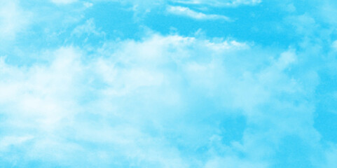 blue sky and clouds natural winter season, Beautiful landscape with clouds and fogg, White cumulus clouds surrounding randomly in blue sky, fluffy clouds on blue sky in winter season morning.